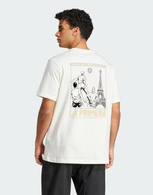 adidas Football Real madrid heavy cotton tee in off white