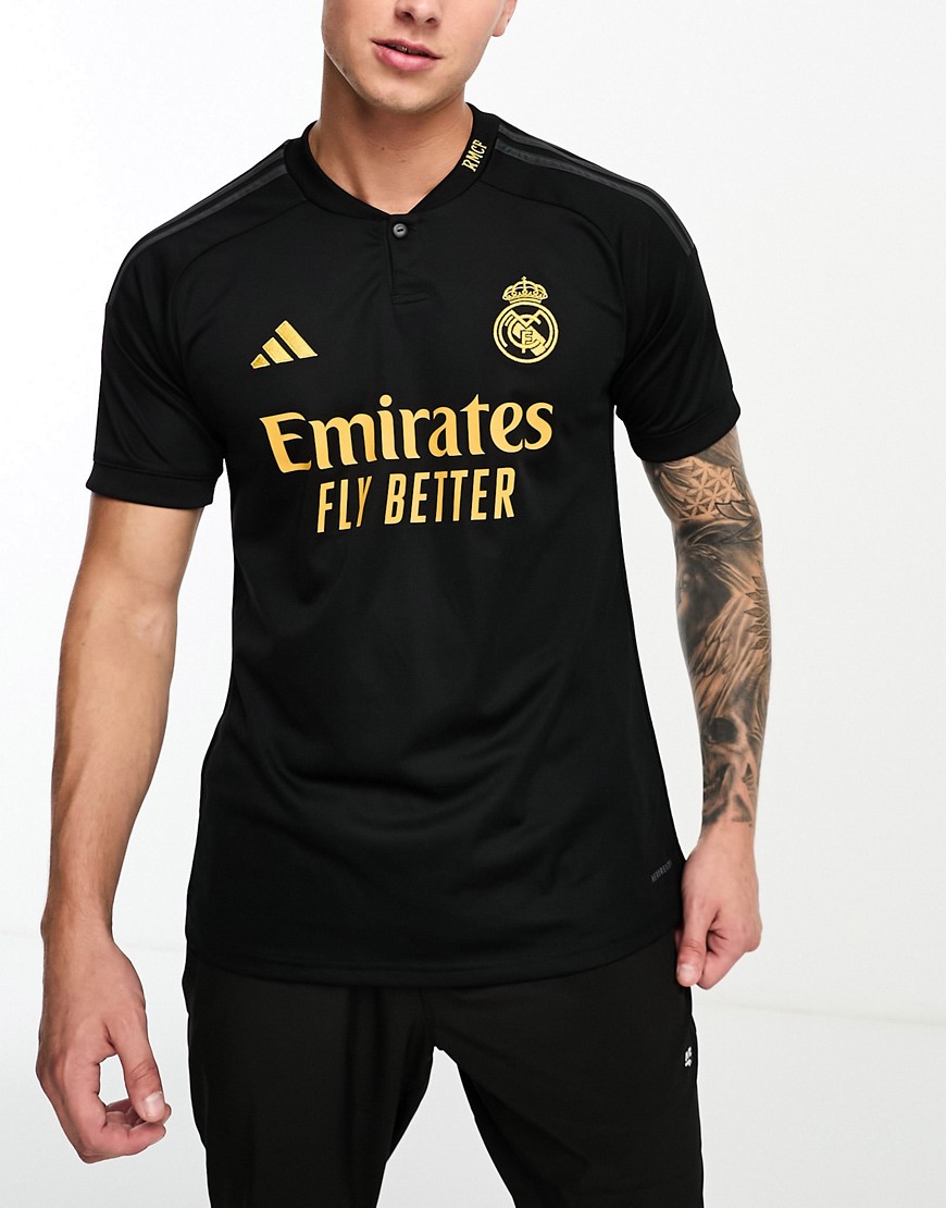 adidas Football Real Madrid jersey t-shirt in black