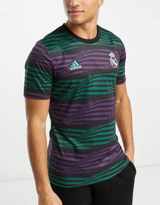 adidas Football Real Madrid printed pre-match t-shirt in black