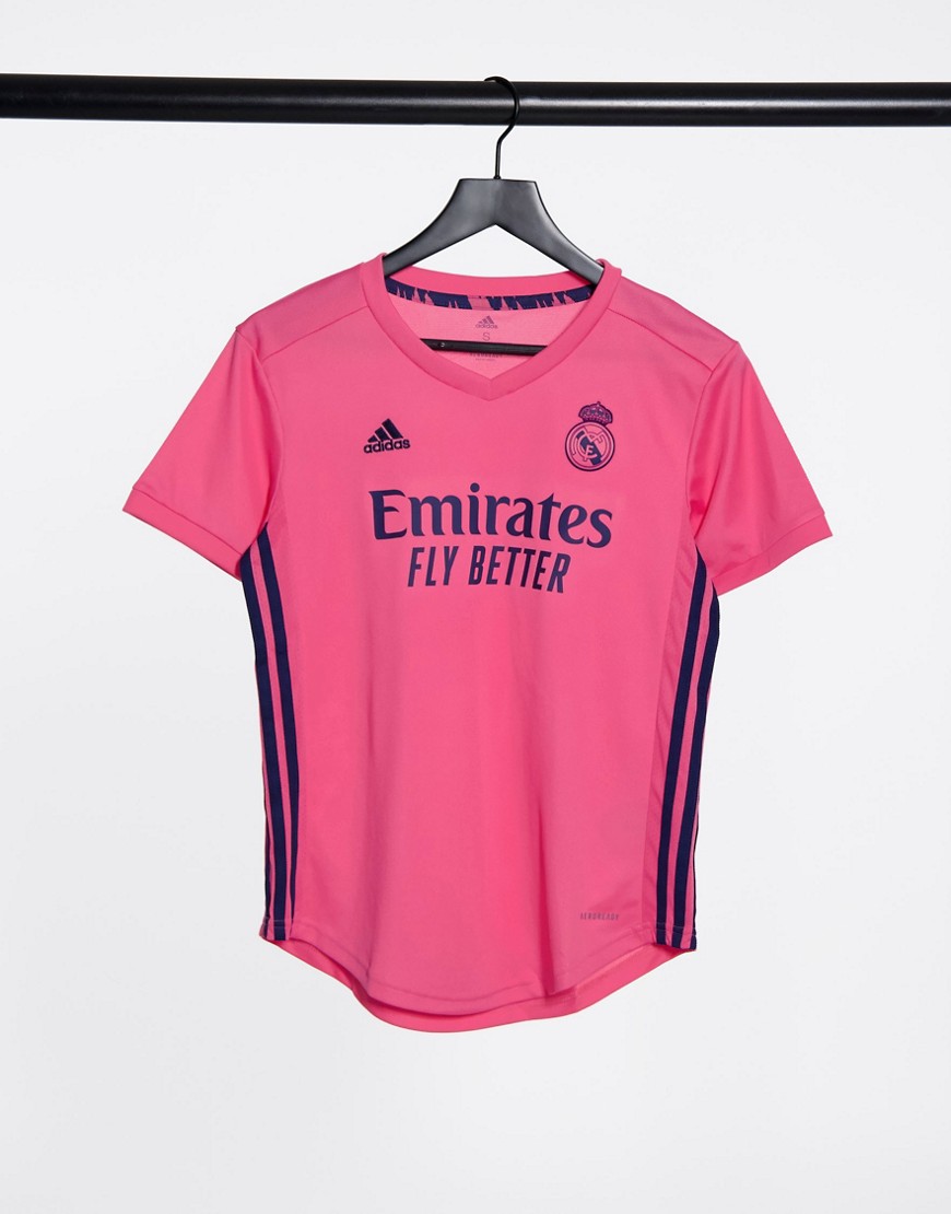 Adidas Football – Real Madrid – Rosa jersey-t-shirt i Real Madrids bortafärger-Pink