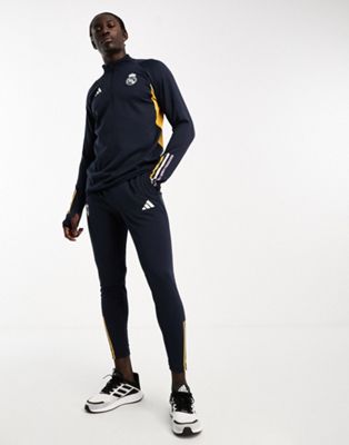 adidas Football Real Madrid tracksuit joggers in black