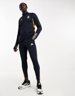 adidas Football Real Madrid tracksuit joggers in black ASOS