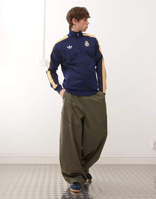 adidas Football Real Madrid tracktop in navy and yellow, 2 of 5