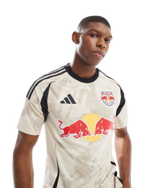 adidas Football Red Bull New York away jersey in ivory and black - view 1
