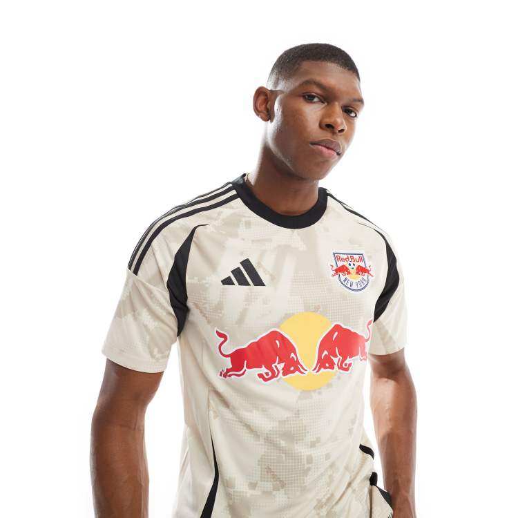 adidas Football Red Bull New York away jersey in ivory and black
