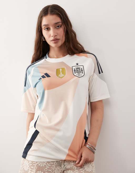 adidas Football – Spain 2025 Away – Biało-różowa koszulka piłkarska