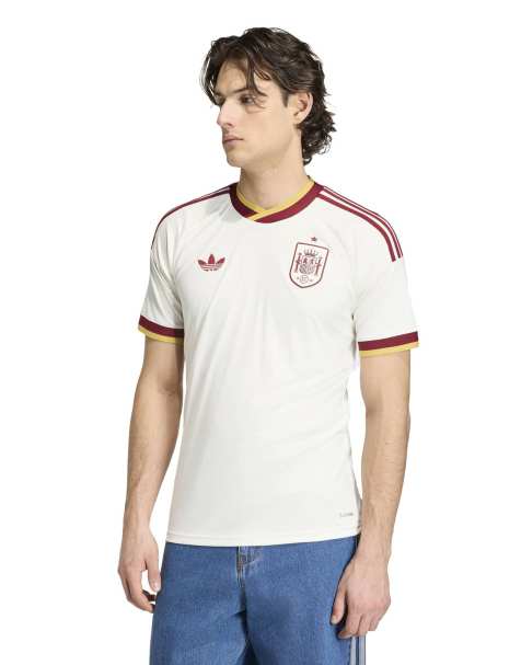 adidas Football Spain 25/26 away shirt in white and red