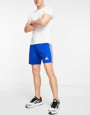 adidas Football Squadra 21 side stripe shorts in blue