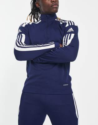 asos adidas Football Squadra 21 half zip sweatshirt in navy