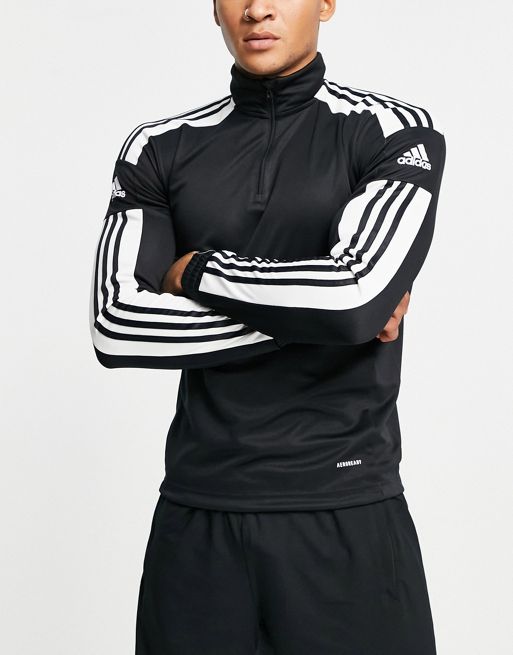 adidas Football – Squadra 21 – Sweatshirt in Schwarz mit kurzem Reißverschluss