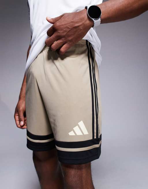 adidas Football – Squadra 25 – Beżowo-czarne szorty, 4 z 5