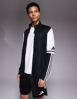 adidas Football Squadra 25 long sleeve top in black and white