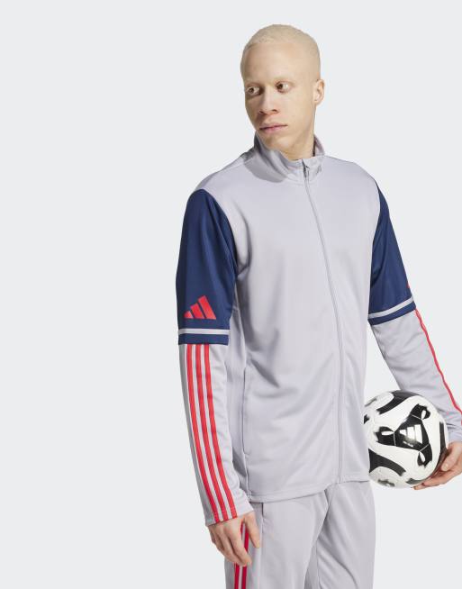 adidas Football - Squadra 25 - Lysegrå/marineblå træningsjakke , 2 af 4