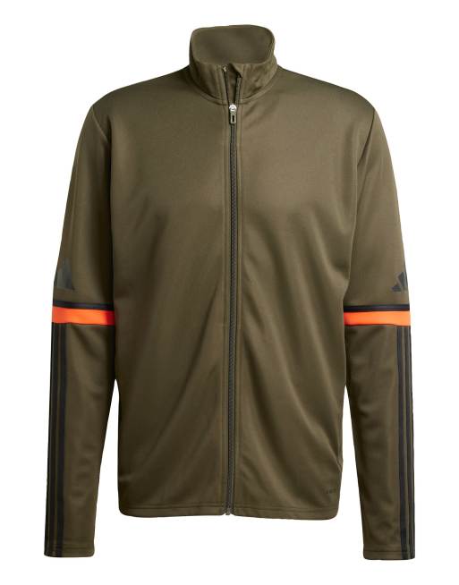 adidas Football - Squadra 25 - Mørk kakigrøn/sort/orange træningsjakke, 4 af 4