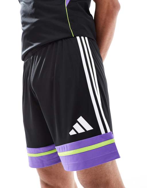adidas - Football Squadra 25 - Pantaloncini neri e viola, 4 di 5