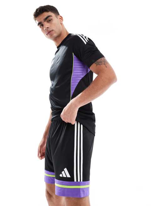adidas Football Squadra 25 shorts in black and purple, 2 of 5