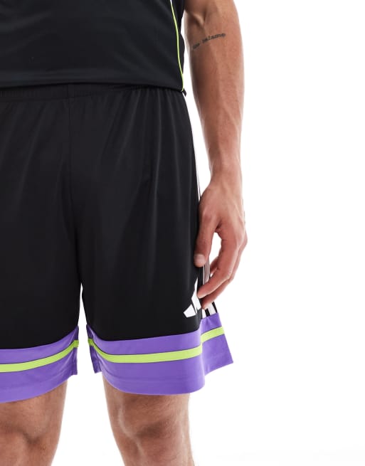adidas Football Squadra 25 shorts in black and purple, 3 of 5