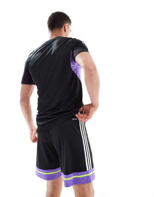 adidas Football Squadra 25 shorts in black and purple, 5 of 5