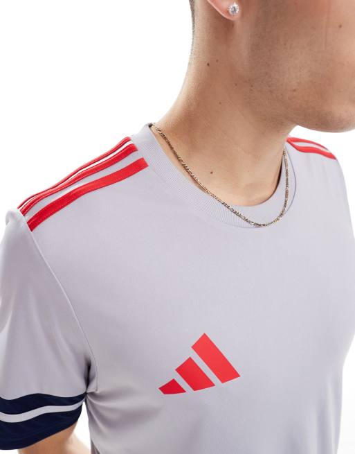 adidas Football Squadra 25 t-shirt in grey and red, 2 of 4