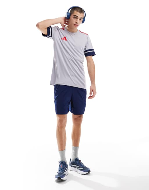 adidas Football Squadra 25 t-shirt in grey and red, 3 of 4