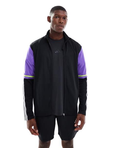 adidas Football – Squadra 25 – Trainingsjacke in Schwarz / Purple Rush - view 1