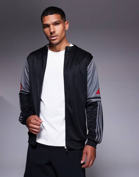 adidas Football Squadra hoodie in black and red - view 1