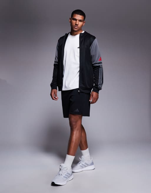adidas Football – Squadra – Kapuzenpullover in Schwarz und Rot, 2 von 4