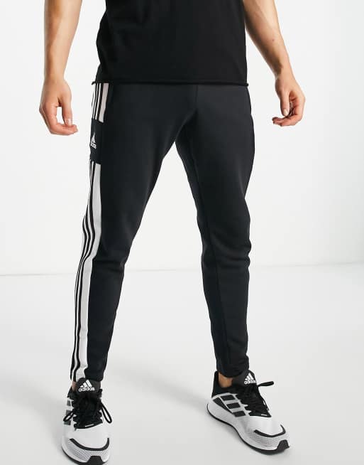 adidas - Football Squadra Training - Joggers neri con 3 strisce, 2 di 4