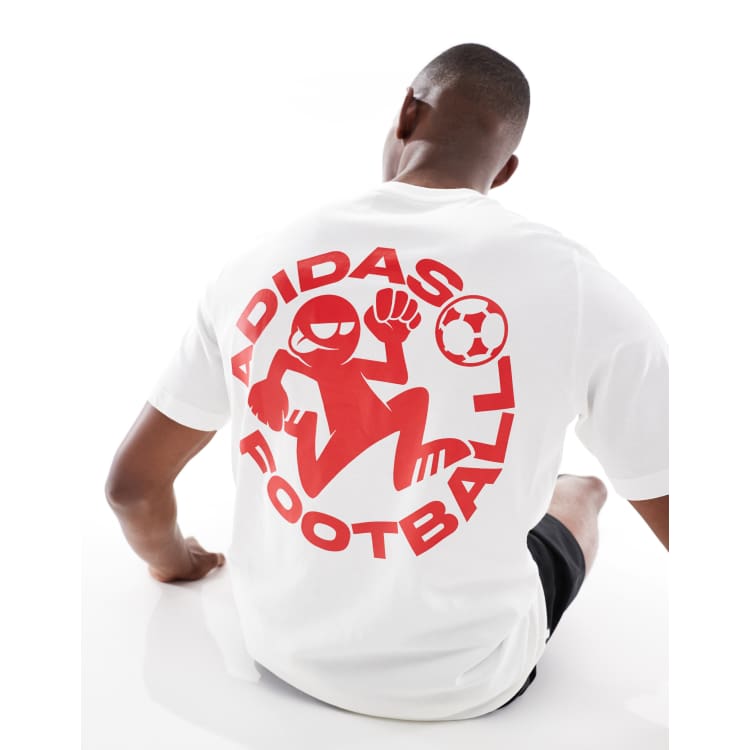 adidas Football sticker graphic tee in white | ASOS