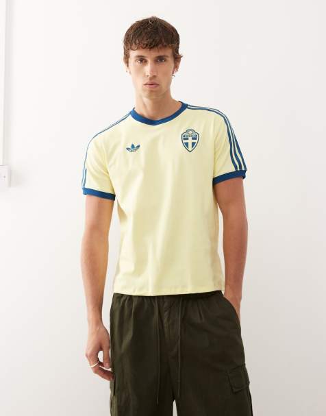 adidas Football Sweden t-shirt in yellow and blue