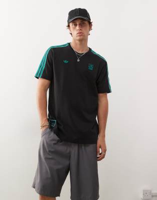 adidas Football - T-shirt à imprimé Liverpool - Noir et vert