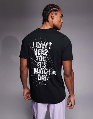 Football - T-Shirt in Schwarz mit Match Day-Rückenprint Schwarz 2XL