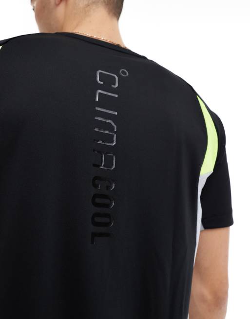 adidas Football tech t-shirt in black, grey and yellow, 2 of 4
