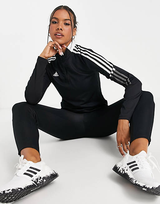 adidas Football Tiro 21 half zip sweatshirt in black | ASOS