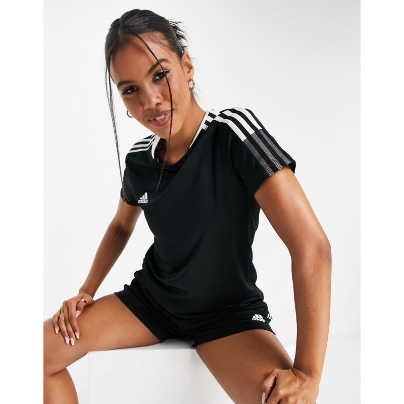 Top Donna adidas - Football Tiro 21 - T-shirt nera con tre strisce