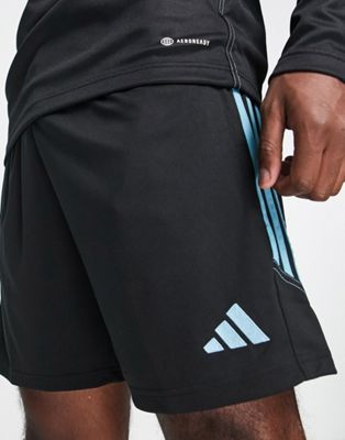 adidas Football Tiro 23 shorts in black and blue