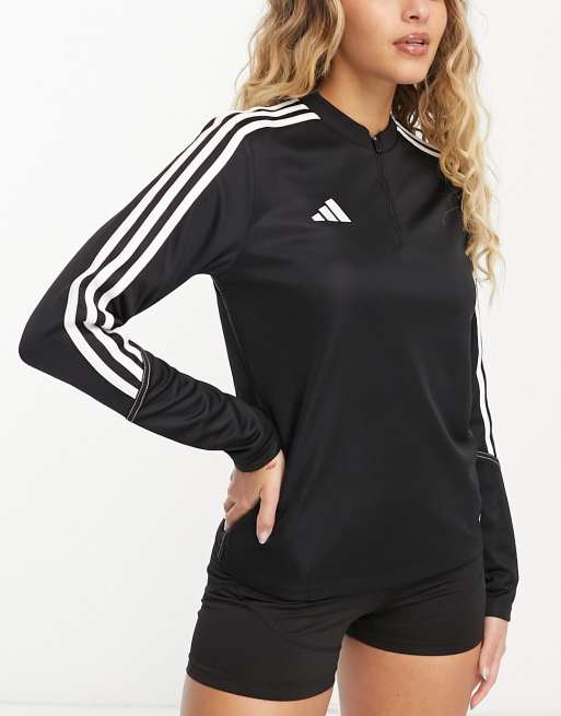 adidas Football - Tiro 23 - Sort top med 1/4-lynlås