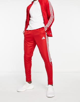 adidas Football Tiro 23 sweatpants in red and white