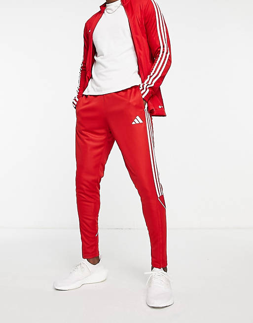 adidas Football Tiro 23 sweatpants in red and white | ASOS
