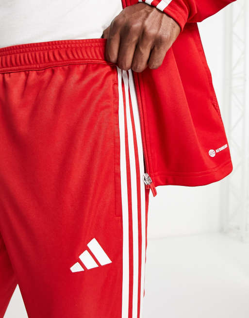 adidas Football Tiro 23 sweatpants in red and white