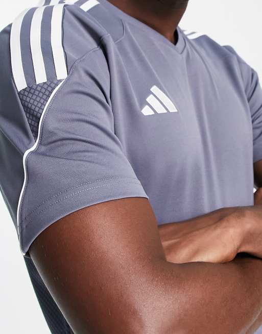 adidas Football Tiro 23 t-shirt in gray and white