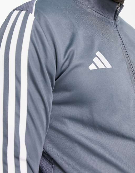 Adidas track hot sale top grey