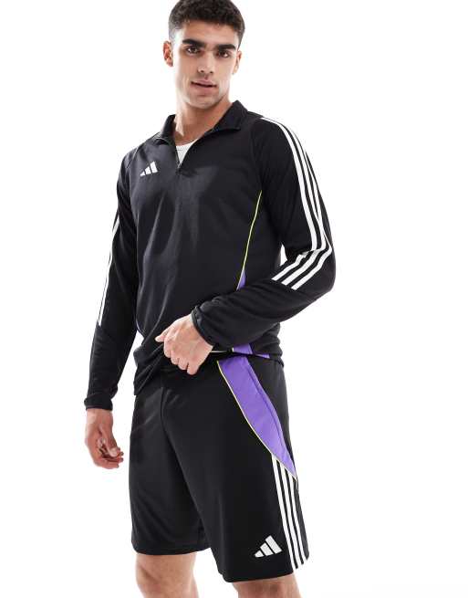 adidas Football - Tiro 24 - Sorte træningsshorts med lilla detaljer 