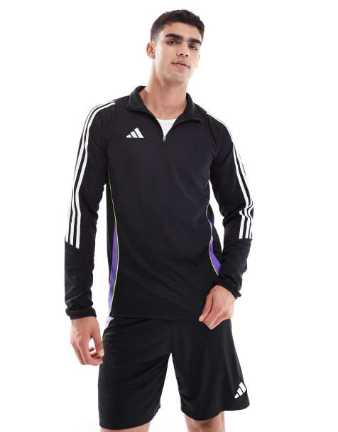 adidas Football Tiro 24 training top in black / purple rush - view 1
