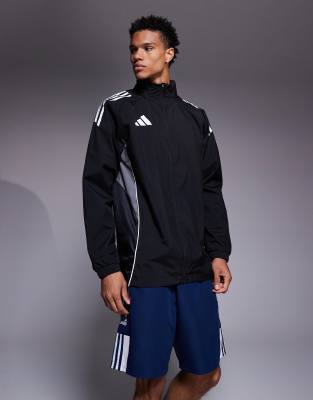 Football - Tiro 25 - Leichte Jacke in Schwarz mit Kapuze Schwarz 2XL
