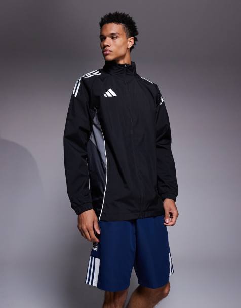 adidas – Football Tiro 25 – Svart, tunn jacka med huva - view 1