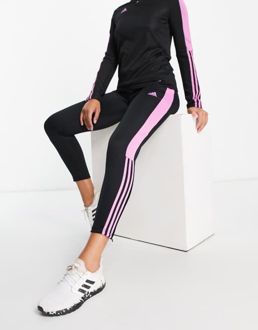 adidas Football – Tiro – Czarnoróżowe joggersy