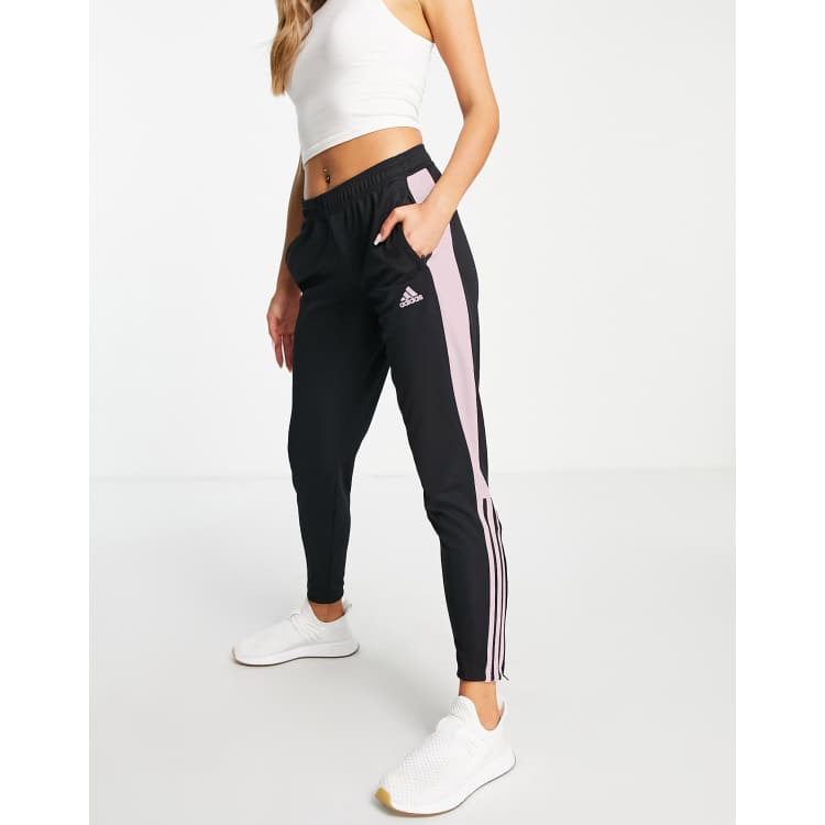 Adidas black and hotsell pink joggers