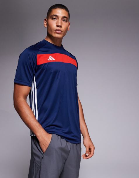 adidas Football Tiro essentials t-shirt in navy and red