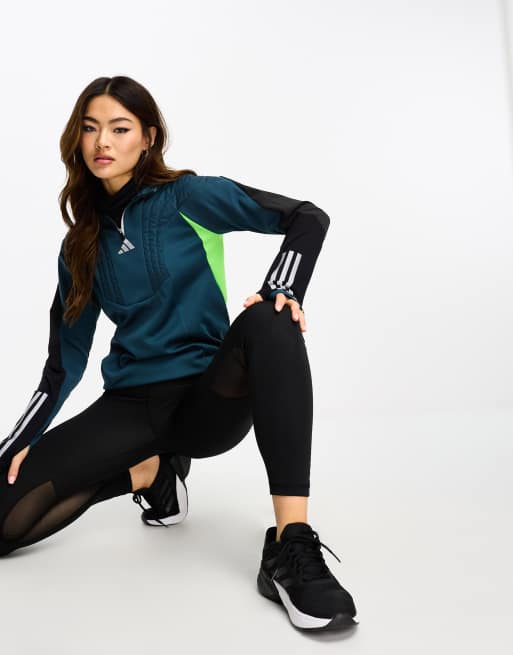 adidas  Football Tiro hooded track top in dark blue